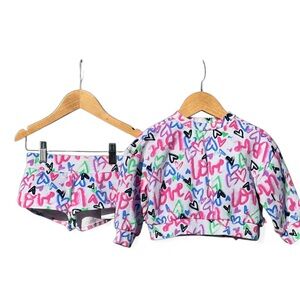 BILLIEBLUSH
GIRLS WHITE GRAFFITI TRACKSUIT 2 piece SET